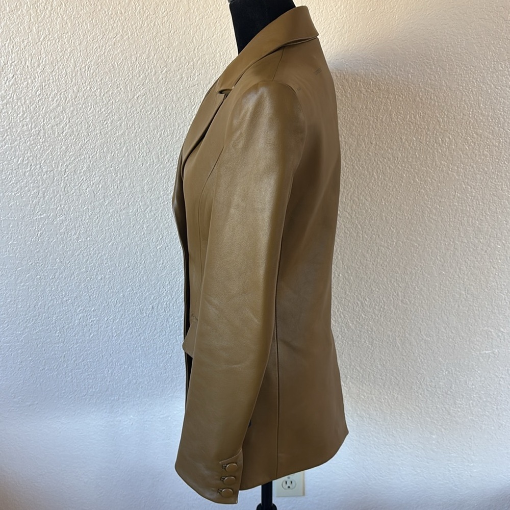 2013 100% Authentic OFF-WHITE Virgil Abloh Leather Blazer Jacket Military Green - Picture 7 of 16